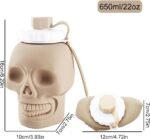 LELExilan Collapsible Silicone Water Bottle 22oz (650ml) - Leak-Proof, BPA-Free, Portable for Sports, Travel & Camping, Skull Design,Yellow - Image 3