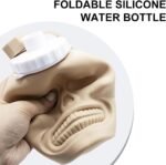 LELExilan Collapsible Silicone Water Bottle 22oz (650ml) - Leak-Proof, BPA-Free, Portable for Sports, Travel & Camping, Skull Design,Yellow - Image 4