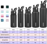 BJPKPK 2 Pack Insulated Water Bottles with Straw Lids, 18oz Stainless Steel Metal Water Bottle with 6 Lids, Leak Proof BPA Free Jugs, Cups, Flasks for Travel, Sports (Blossom+Ocean) - Image 5