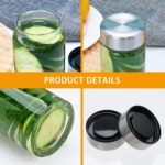 16oz Juice Bottles with Lids,4 Pack Wide Mouth Glass Bottles with Stainless Steel Cap,Reusable Glass Water Bottles for Juicing, Smoothies, Infused Water,Beverage Storage,BPA Free,Leakproof - Image 4