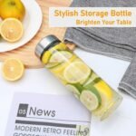 16oz Juice Bottles with Lids,4 Pack Wide Mouth Glass Bottles with Stainless Steel Cap,Reusable Glass Water Bottles for Juicing, Smoothies, Infused Water,Beverage Storage,BPA Free,Leakproof - Image 5