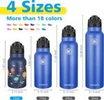 Han's Bottle Kids Water Bottle with Straw Lid - Insulated Stainless Steel Reusable Tumbler for Girls,Boys,Thermo Mug,12oz,Space Planet - Image 3