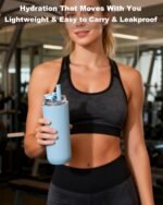 UIRZOTN 16 oz Insulated Coffee Tumblers, Travel Coffee Tumblers with Straw, Double-Wall Stainless Steel Tumbler, Leak Proof Tumbler, Reusable Cups with Lids for lced and Hot Drinks (Blue) - Image 4