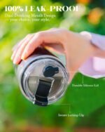 UIRZOTN 16 oz Insulated Coffee Tumblers, Travel Coffee Tumblers with Straw, Double-Wall Stainless Steel Tumbler, Leak Proof Tumbler, Reusable Cups with Lids for lced and Hot Drinks (Blue) - Image 6