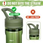 OLDLEY 20 kids Water Bottle with Straw,Tritan BPA-Free,Leak-Proof Design for Travel, Home, School, (Army Green) - Image 4