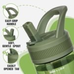 OLDLEY 20 kids Water Bottle with Straw,Tritan BPA-Free,Leak-Proof Design for Travel, Home, School, (Army Green) - Image 8