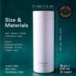 Firebelly Tea, Travel Tea Infuser Mug with Strainer, Insulated Tumbler for Loose Leaf Tea or Coffee, Leakproof Bottle for Hot or Iced Drinks, Stainless Steel Thermos with Lid, Blanc - Image 3