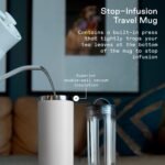 Firebelly Tea, Travel Tea Infuser Mug with Strainer, Insulated Tumbler for Loose Leaf Tea or Coffee, Leakproof Bottle for Hot or Iced Drinks, Stainless Steel Thermos with Lid, Blanc - Image 4