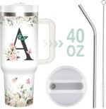 Christian Gifts for Women, Initial A Tumbler 40Oz with Handle and Straw for Women, Religious Inspirational Gifts for Woman Christmas - Image 3