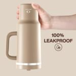 ENCOOL 40 oz Tumbler with Handle and Straw: Stainless Steel Insulated Tumbler Keeps Cold for 24 Hours, Leakproof Travel Cup Fits in Cup Holder and BPA-Free,Raw Umber - Image 6
