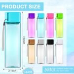Olgaa 24 Pcs Water Bottle Bulk 16oz Kids Water Bottle Reusable Leak Portable Plastic Sports Drink Water Bottles With Handle Strap for Cycling Camping Hiking Gym Yoga - Image 3