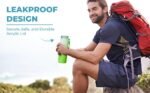 Fountain borosilate water bottle - Glass, Thermal insulated. Leak proof, Nutrishaker,Hot Rolled, Slim Portable Stylish Design. (16 FL OZ) - Image 5