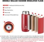 Small Thermo Bottle Mini Vacuum Insulated Water Bottle 200ml/6.8oz Water Flask Stainless Steel Thermal Water Bottles Thermo for Hot and Cold Drinks for Purse Handbag Pocket (Red) - Image 4