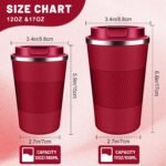 Insulated Coffee Tumblers with Flip Lid 12oz / 17oz, Stainless Steel Travel Coffee Mug Leak Proof, Vacuum Insulated Reusable Cup, Keeps Cold and Hot for Tea - Image 3