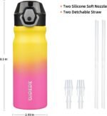 BJPKPK Stainless Steel Insulated Water Bottle with Straw Lid 18oz Reusable Metal Thermal Flask Bottles Keep Cold and Hot,Rainbow - Image 5