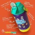 FAITHFUL SEEDS 12oz Water Bottle Christian Kid Insulated Stainless Steel Water Bottle for Girls Boys, Leak-proof Water Bottle with Straw Lids (GOD's-Creation) - Image 4