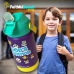 FAITHFUL SEEDS 12oz Water Bottle Christian Kid Insulated Stainless Steel Water Bottle for Girls Boys, Leak-proof Water Bottle with Straw Lids (GOD's-Creation) - Image 6