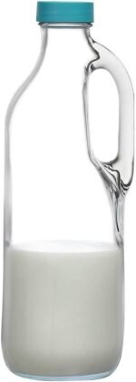 2 Pc 47oz Clear Glass Pitchers with Handles and Lids - Airtight Refrigerator Water Juice Jugs for Kitchen - Image 5