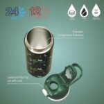 Mayim Capsule – 24oz Vacuum Insulated Water Bottle with Locking Lid & Carry Handle | Stainless Steel Travel Tumbler for Iced Coffee & Water | BPA-Free, Leakproof (Black – Tropical Forest Greens) - Image 5