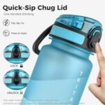 Edmyre 32oz Water Bottle with Chug Lid, Frosted & Clear Tritan BPA-Free, Leakproof, Wide Mouth, Portable Sports Water Bottle for Gym, Office, Travel, Outdoor (Dark Teal) - Image 4
