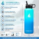 HYDRO CELL Stainless Steel Insulated Water Bottle with Straw - For Cold & Hot Drinks - Metal Vacuum Flask with Screw Cap and Modern Leakproof Sport Thermos for Adults (Teal/Blue 40oz) - Image 4