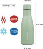 BJPKPK 12oz Water Bottles Stainless Steel Double Wall Vacuum Insulated Small Water Bottles for Travel,Macaron Green - Image 3