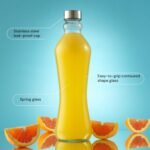 JoyJolt Glass Water Bottles - 2pc Set, 32 oz/1 Liter, Clear Glass with Stainless Steel Lids, Leakproof, Ideal for Juicing or Iced Tea - Image 4