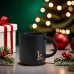 COLLECTIVE HOME - Black Monogram Ceramic Mugs, 15 oz Golden Initial Coffee Cups, Elegant Alphabet Tea Mugs, Personalized Halloween Mug with Gift Box, Perfect for Office and Home Décor (k) - Image 6