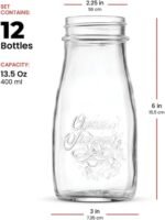 Bormioli Rocco Quattro Stagioni 13.5 Oz. Bottles (Set of 12) - Vacuum‑Seal Glass Canning & Beverage Bottles with Twist‑Top Lid - Clear Lead‑Free Glass for Jams, Sauces, Drinks & Gifts - Made in Italy - Image 4