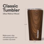 Corkcicle Classic Tumbler - Keeps Drinks Cold for 9 Hours & Hot for 3 - Triple-Insulated Stainless Steel - Holiday Tumbler Gift - 16 oz - Walnut Wood - Image 3
