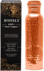 Copper Water Bottle - 34oz - Handcrafted Ayurvedic 100% Pure Copper Water Bottle for Drinking |Men & Women| Leak-Proof Lid BPA Free Non-Insulated & Eco Friendly with Premium Quality for Sport & Travel - Image 3