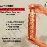 Copper Water Bottle - 34oz - Handcrafted Ayurvedic 100% Pure Copper Water Bottle for Drinking |Men & Women| Leak-Proof Lid BPA Free Non-Insulated & Eco Friendly with Premium Quality for Sport & Travel - Image 4