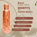Copper Water Bottle - 34oz - Handcrafted Ayurvedic 100% Pure Copper Water Bottle for Drinking |Men & Women| Leak-Proof Lid BPA Free Non-Insulated & Eco Friendly with Premium Quality for Sport & Travel - Image 5