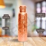 Copper Water Bottle - 34oz - Handcrafted Ayurvedic 100% Pure Copper Water Bottle for Drinking |Men & Women| Leak-Proof Lid BPA Free Non-Insulated & Eco Friendly with Premium Quality for Sport & Travel - Image 6