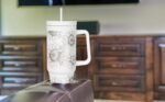 Military Veteran Products Engraved Sunflower 40oz Insulated Tumbler with Handle, Lid & Straw - Use for Water, Tea, Coffee & More-Disabled USMC Vet Owned Small Business - Sunflower 40oz Tumbler - Image 3