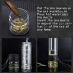 PARACITY Glass Tea Infuser Bottle Tea Flood Cup Double Wall Borosilicate Portable Travel Tumbler Mug Leakproof for Loose Leaf Flower Herbal Tea Bags 13 OZ/380ML - Image 3