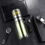 PARACITY Glass Tea Infuser Bottle Tea Flood Cup Double Wall Borosilicate Portable Travel Tumbler Mug Leakproof for Loose Leaf Flower Herbal Tea Bags 13 OZ/380ML - Image 4