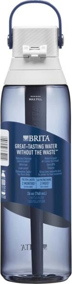 Brita Hard-Sided Plastic Premium Filtering Water Bottle, BPA-Free, Reusable, Replaces 300 Plastic Water Bottles, Filter Lasts 2 Months or 40 Gallons, Includes 1 Filter, Night Sky - 26 oz. - Image 9