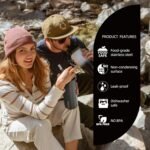 YONICOER Insulated Water Bottle 40oz,Triple Wall Vacuum Stainless Steel(Dishwasher Safe),Leak Proof & Non-BPA,Flask Jug with Paracord Handle & Straw Spout Lids Sports Black - Image 4