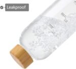 sunkey 32 oz Glass Water Bottle with Time Marker Bamboo Lid Neoprene Sleeve for to Go Travel Gym Home Reusable Eco Friendly Bpa Free (Black) - Image 5