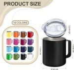 YOUKE OLA 16 Pack Stainless Steel Insulated Coffee Mug Bulk with Handle & Lids, 12oz Vacuum Insulated Double Wall Travel Mug for Hot and Cold Drinks Home Office Car, 16 Colors - Image 3