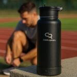 COOLREADY 40 oz Black Stainless Steel Water Bottle – Wide Mouth Insulated Bottle with Straw & Spout Lid, Silicone Boot, Large Leak-Proof Gym Bottle for Men Workout Use - Image 3