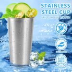 KISEER 5 Pack 20 Ounce Stainless Steel Pint Cups Shatterproof Cup Tumblers Unbreakable Metal Drinking Glasses for Bar, Home, Restaurant - Image 4