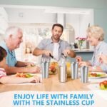 KISEER 5 Pack 20 Ounce Stainless Steel Pint Cups Shatterproof Cup Tumblers Unbreakable Metal Drinking Glasses for Bar, Home, Restaurant - Image 6