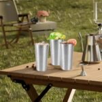 KISEER 5 Pack 20 Ounce Stainless Steel Pint Cups Shatterproof Cup Tumblers Unbreakable Metal Drinking Glasses for Bar, Home, Restaurant - Image 7