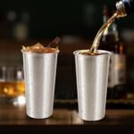KISEER 5 Pack 20 Ounce Stainless Steel Pint Cups Shatterproof Cup Tumblers Unbreakable Metal Drinking Glasses for Bar, Home, Restaurant - Image 8