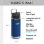 THERMOS ICON SERIES Water Bottle with Spout - 18 Ounce, Navy - Stainless Steel Vacuum Insulated Water Bottle with Lid - Image 3