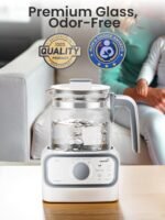 GROWNSY Baby Instant Warmer, Glass Water Boiler with Accurate Temperature Control for Formula, Coffee and Tea, 1.3 Liter Electric Kettle with LCD Display and Timer - Image 5