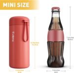 Exllena Small Water Bottle 10oz, Small Insulated Water Bottle for Hot&Cold Drinks, Water Bottle Purse with Carry Handle - 100% Leakproof Perfect for School, Travel...(Coral Red) - Image 3