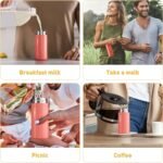 Exllena Small Water Bottle 10oz, Small Insulated Water Bottle for Hot&Cold Drinks, Water Bottle Purse with Carry Handle - 100% Leakproof Perfect for School, Travel...(Coral Red) - Image 5